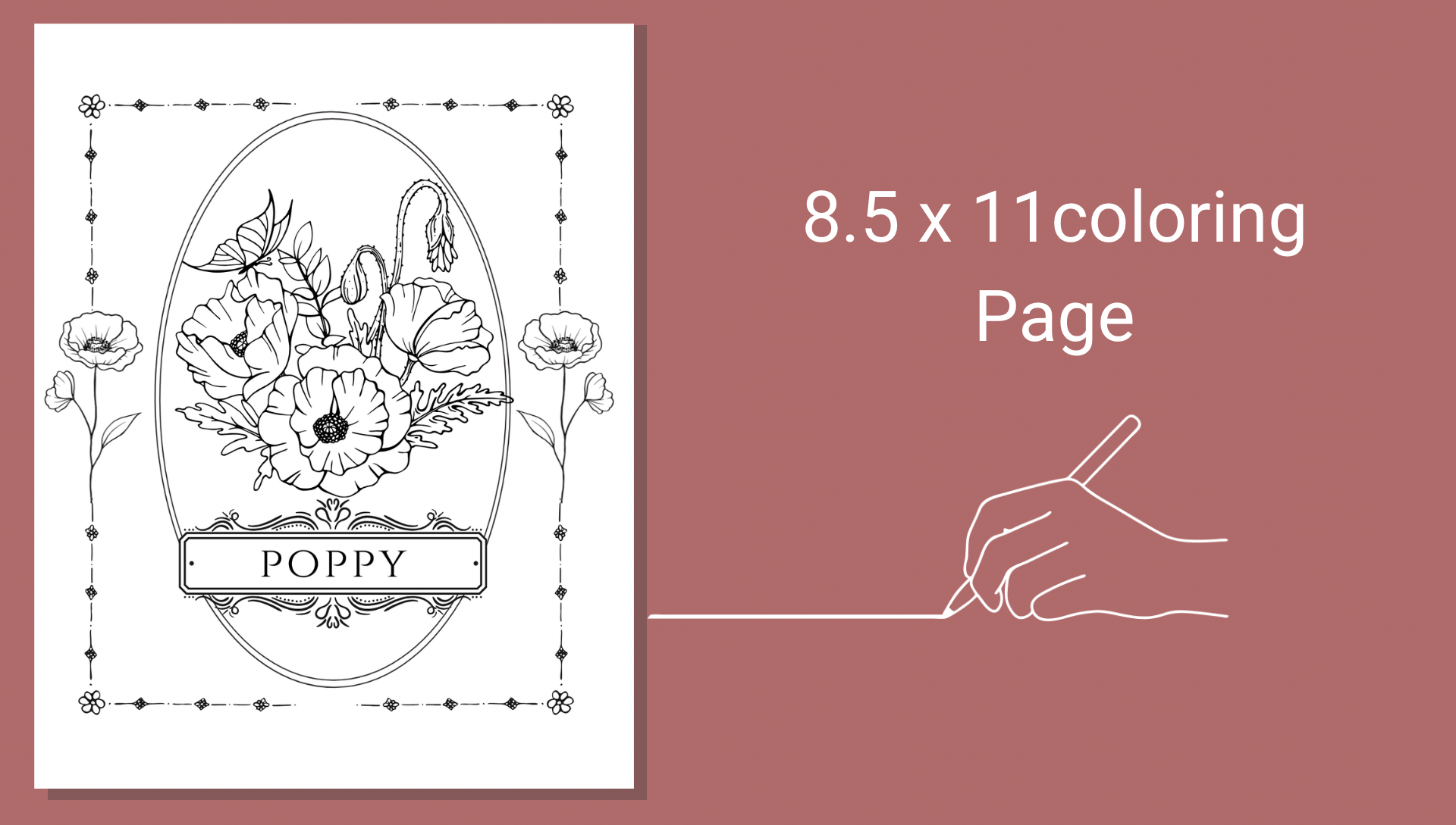 Poppy Flower Coloring Page